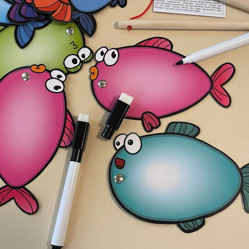 Fishing game new with magnetic rods and erasable markers