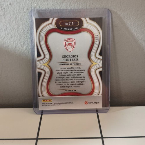 Panini Select Euroleague Georgios Printezis Tie Dye card like new