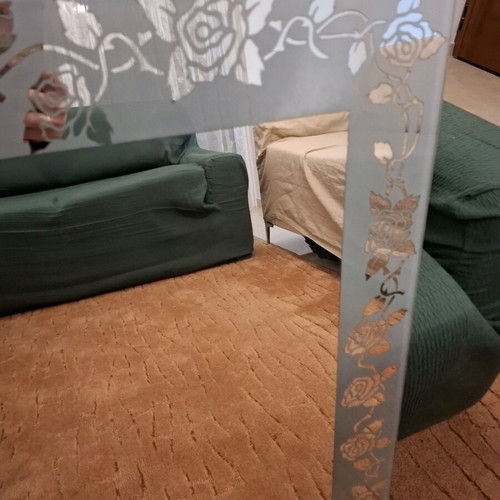 Rectangular mirror new with floral pattern 100x80cm