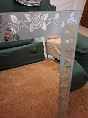 Rectangular mirror new with floral pattern 100x80cm