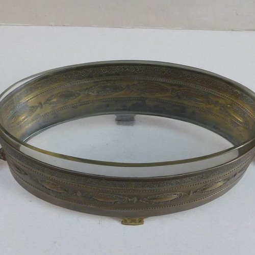 Bronze jardiniere with inner glass, French, about 130 years old