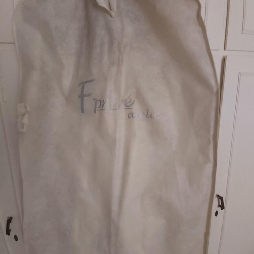 F-Prive wedding dress silk satin ecru like new, size small