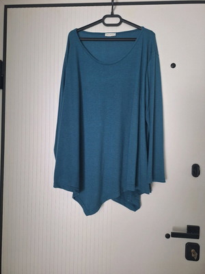 Plus size asymmetrical blouse in petrol color like new