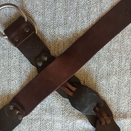 Leather braided belt like new, brown, size 110