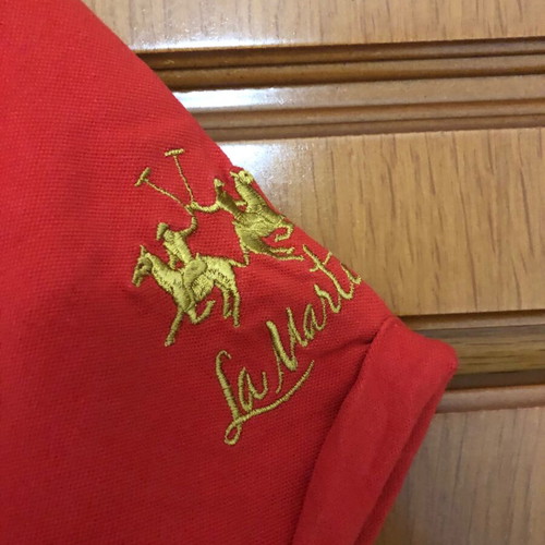 La Martina Womens T-shirt like new, red, embroidered design, XL
