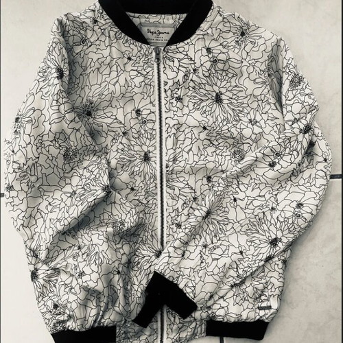 Pepe Jeans Bomber Jacket white-black floral, like new, size S
