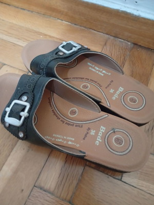 Sandals slippers like new, size 36, black and beige
