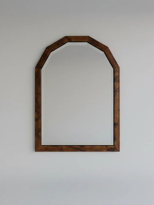 Vintage crystal mirror with mahogany frame like new