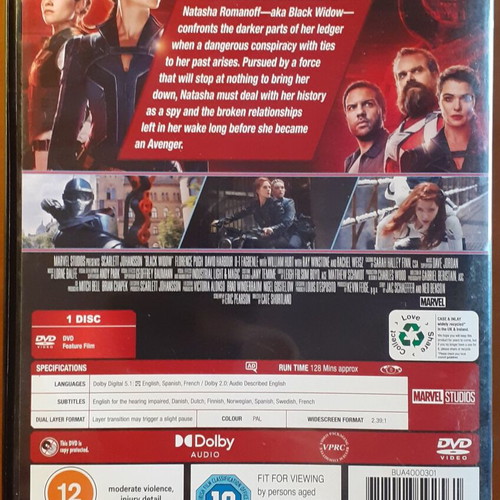 Black Widow DVD used with English subtitles