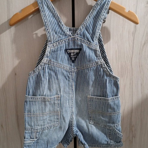 Oshkosh blue striped overalls 9 months like new