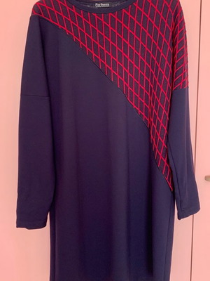 Parthenis dress new, size M, blue and red