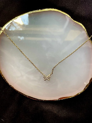 Anna Maria Mazaraki Silver Gold-Plated Butterfly Necklace with Zircon 40-45cm