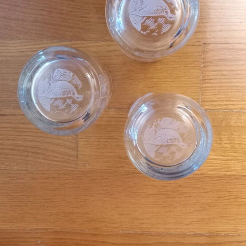 Vintage Famous Grouse collectible whiskey glasses set of 3, new
