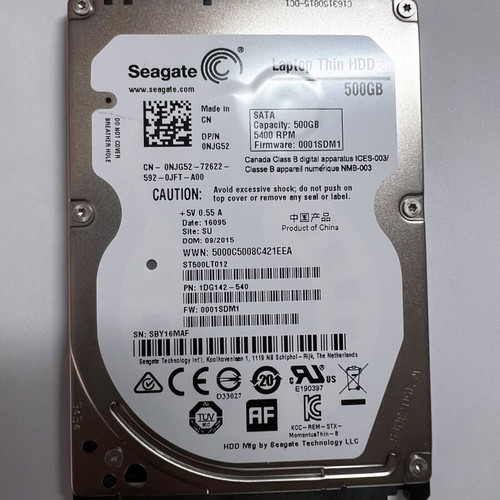 Seagate Laptop Thin HDD 500 GB SATA 3 like new