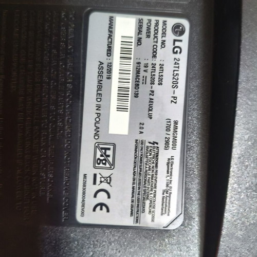 Smart TV LED 24" Monitor LG 24TL520S like new, panel broken