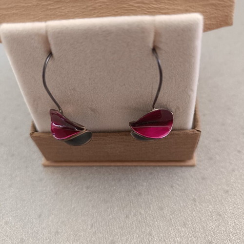 Handmade earrings new, pink and gray