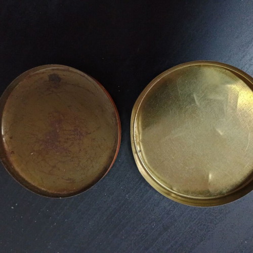 Metal boxes used, set of 3 vintage tins