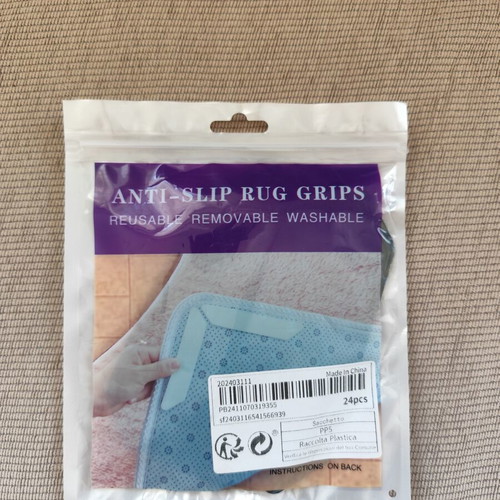 Anti-slip rug grips reusable set of 24 pieces