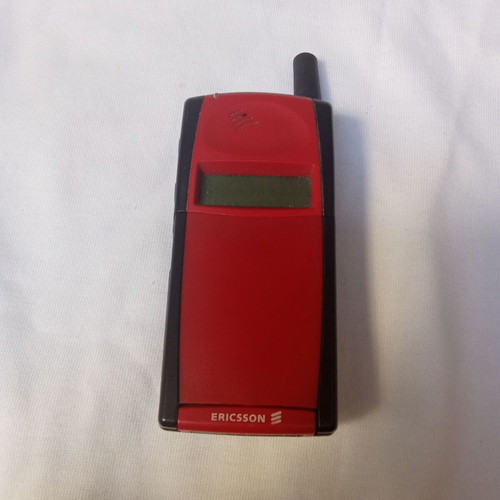 Ericsson GF 768 vintage red mobile phone used, 1990s