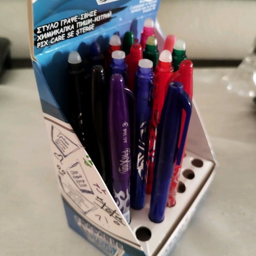 Erasable pens used, pack of 16, ink needs replacement