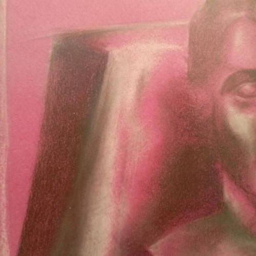 Alexander the Great bust drawing with pencil and pastel, new