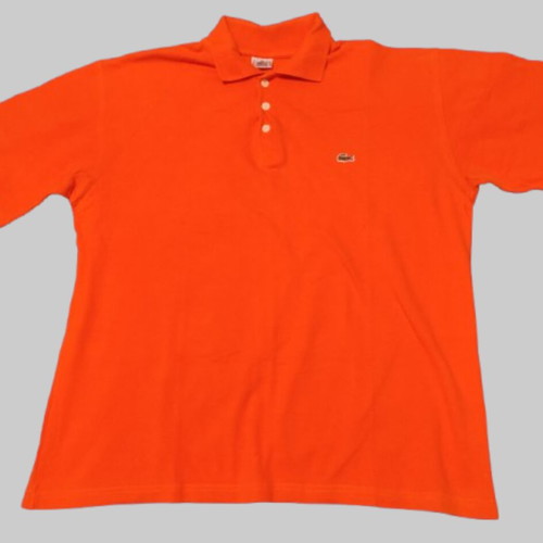 Lacoste Vintage Polo Shirt XXL Orange 100% Cotton Used