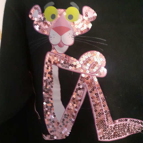 Zara women's sweatshirt used with Pink Panther embroidery