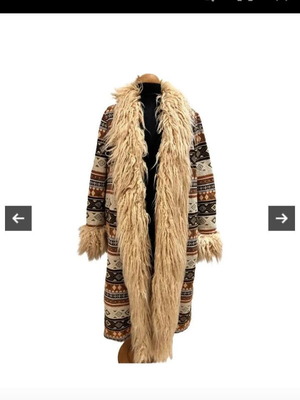 Nidodileda coat with fur Aztec print like new, multicolor, size M-L