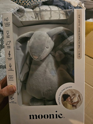 Moonie Silver Bunny new plush baby sleep aid