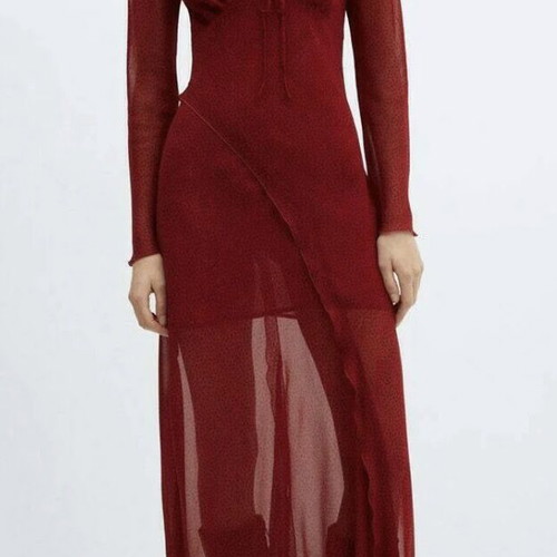 Red Dress Mango like new, transparent