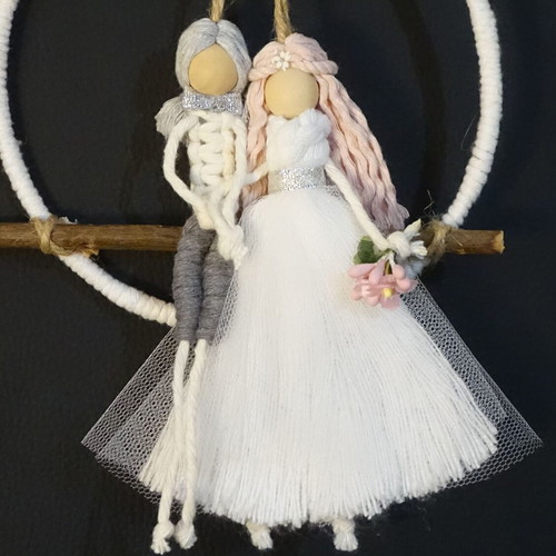 Macrame Bride and Groom Dolls new, wedding bomboniera