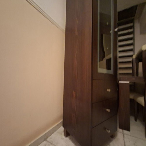 Crystal cabinet like new, handmade beech wood, single