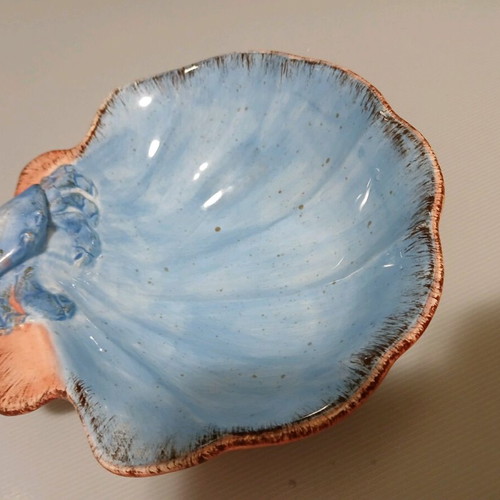 Ceramic handmade bowl with sea theme like new