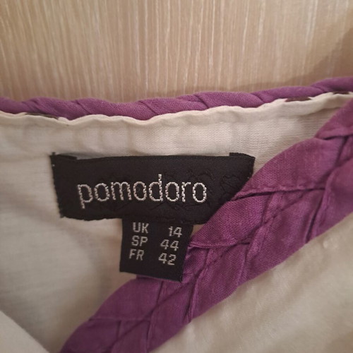 Pomodoro women's summer dress like new, white and purple