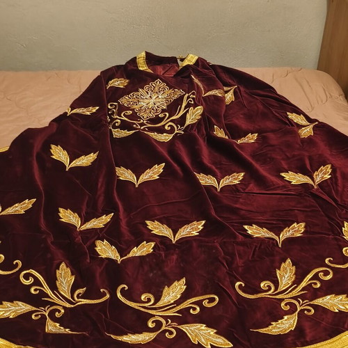 Handmade Gold-Embroidered Luxury Liturgical Vestment Set like new