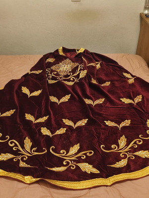 Handmade Gold-Embroidered Luxury Liturgical Vestment Set like new