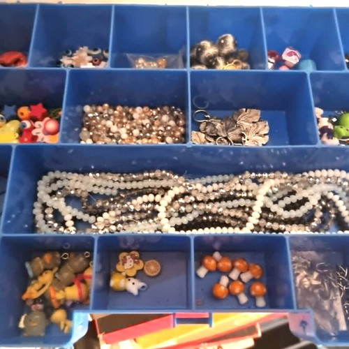Bead Organizer Box like new with jewelry making supplies