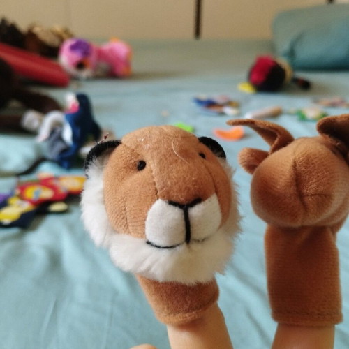 Set of finger puppets with animals new