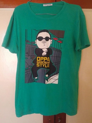 T-shirt green like new, PSY Gang Nam Style, XXL