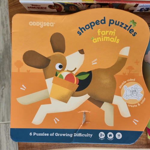 Peppa Pig and Disney Kids Puzzle Set used, 6 educational puzzles