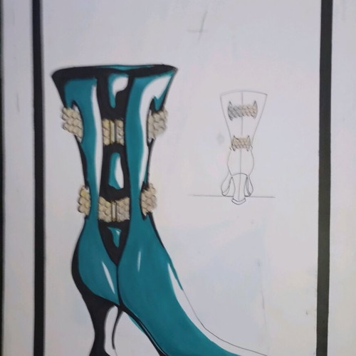 Model designs used, 6 proposals for 1920s bag and footwear