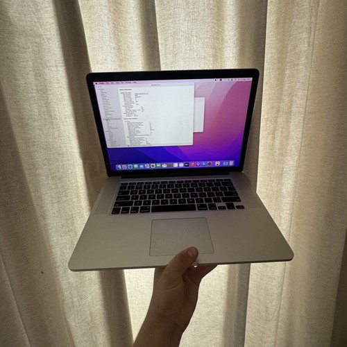 MacBook Pro Retina 15.4” laptop, 16GB RAM, 512GB SSD, Quad-Core i7