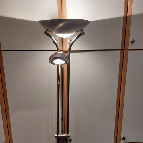 Floor lamp with 2 dimmers used, metal, 183 cm height