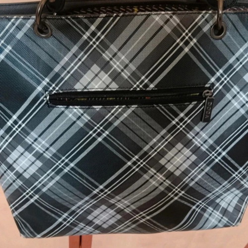 Doca shoulder bag, black white grey checkered