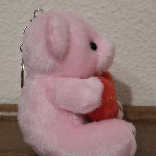 Keychain pink teddy bear Love new