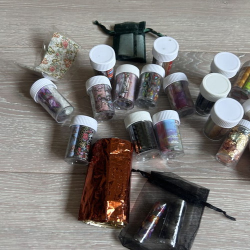 Nail Art Foils Set like new with designer logos and floral transfers