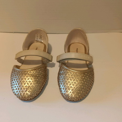 Mayoral girls' ballerina shoes gold size 26 like new