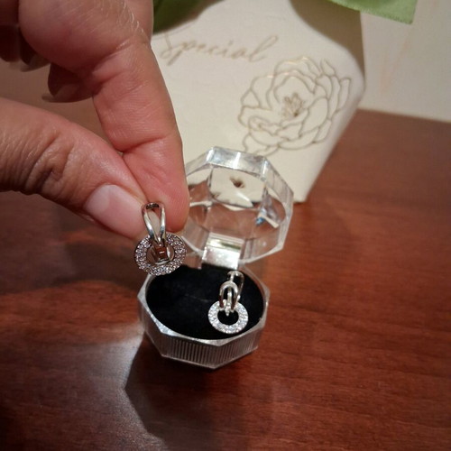 Silver S925 earrings with zirconia new