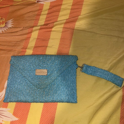 Straw clutch bag Doca like new, turquoise