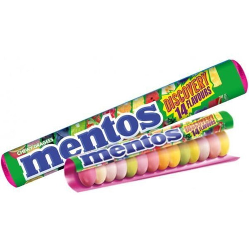Mentos Discovery Caramels with 14 Flavours 38gr Pack of 20 Rolls